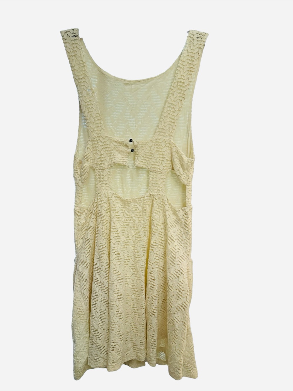 Free People Ivory Lace Open Back Boho Festival Mini M Dress Cottagecore Prairie - Picture 3 of 6